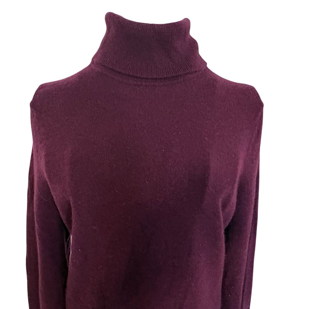 Talbots 100% Cashmere Eggplant Purple Pullover Sweater Turtleneck Preppy